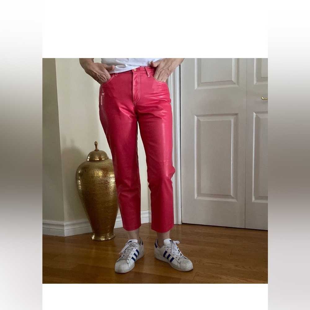 NWT Ralph Lauren purple Label Leather Pink pants Size 4